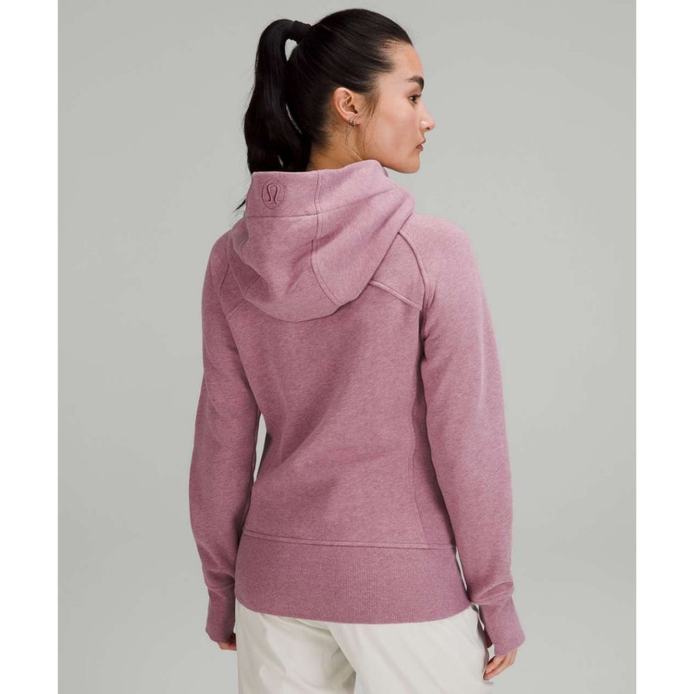 Lululemon Heathered Velvet Dust Pink Cotton Fleece Scuba Hoodie Women's Size 6 - Picture 2 of 8